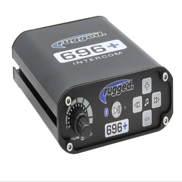 Rugged Radios RRP696 Plus in Car Voice Activated Communications Intercom with Mounting Bracket and Hardware - Featuring Bluetooth for Wireless Music Capabilities