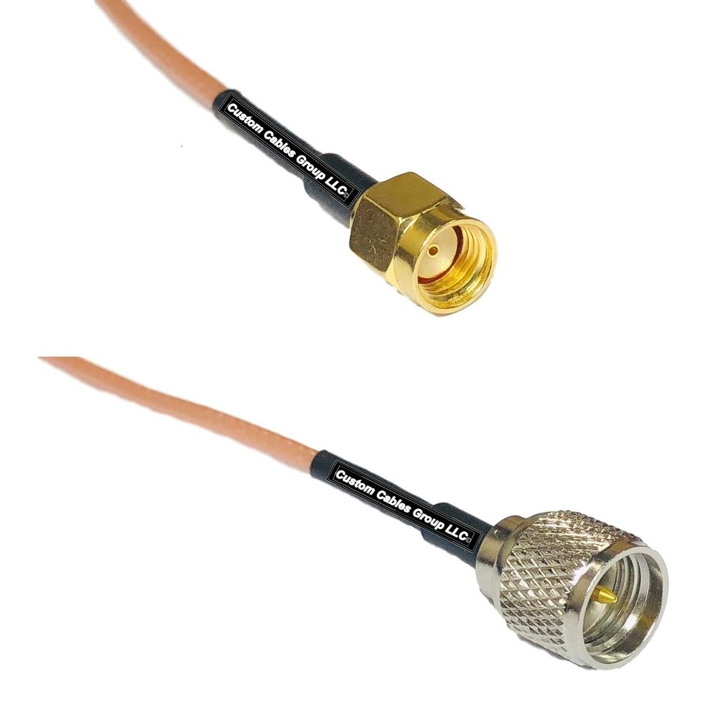 0.5 feet RG316 RP-SMA Male to Mini UHF Male RF Pigtail Coaxial Cable