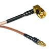 0.5 feet RG316 SMA Male Angle to MMCX Male RF Pigtail Coaxial Cable view 1