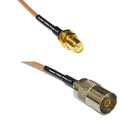 0.5 feet RG316 RP-SMA Female to DVB TV Pal Female RF Pigtail Coaxial Cable