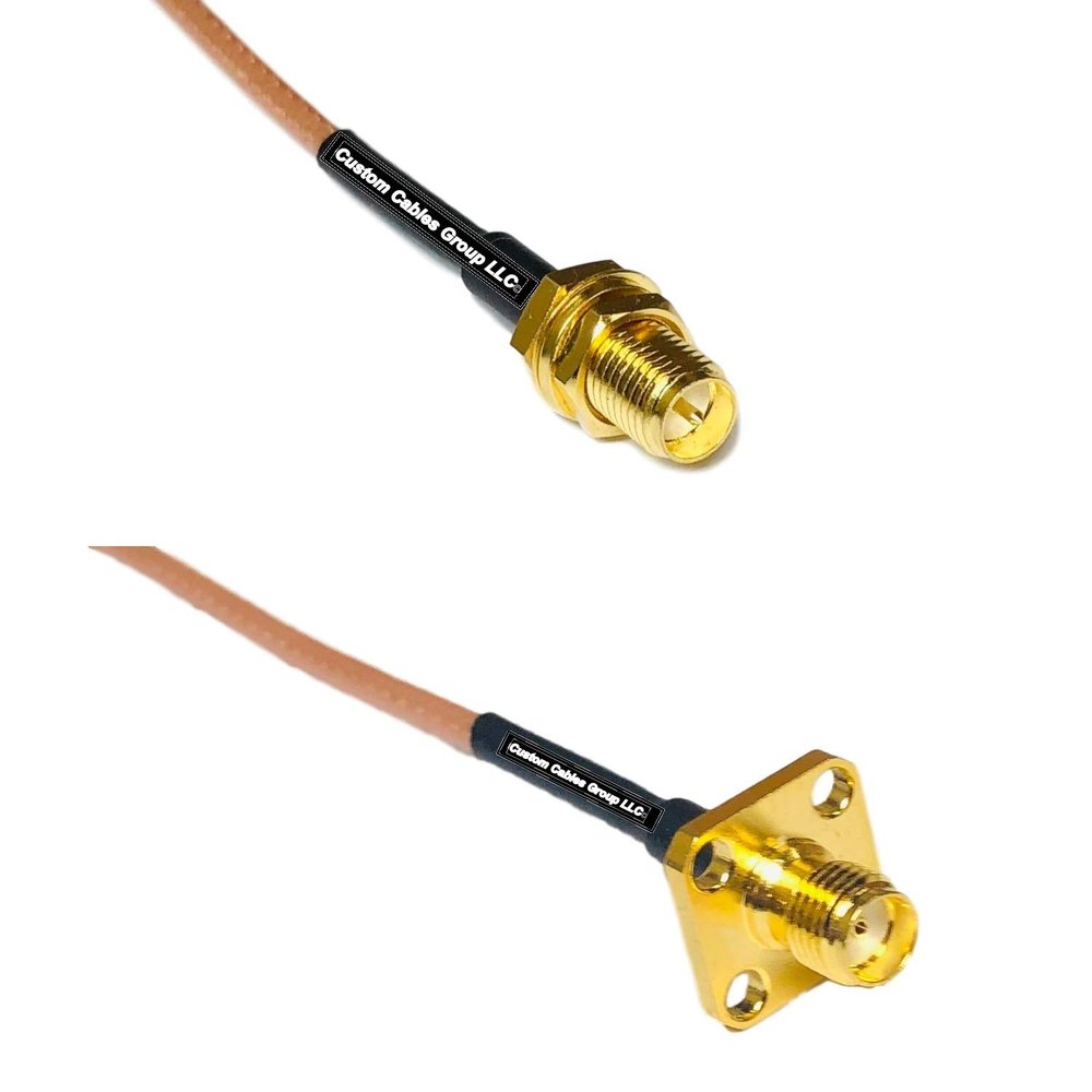 0.5 feet RG316 RP-SMA Female to SMA Female Flange RF Pigtail Coaxial Cable