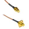 0.5 feet RG316 RP-SMA Female to SMA Female Flange RF Pigtail Coaxial Cable view 1