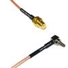 0.5 feet RG316 RP-SMA Female to CRC9 Male Angle RF Pigtail Coaxial Cable view 1