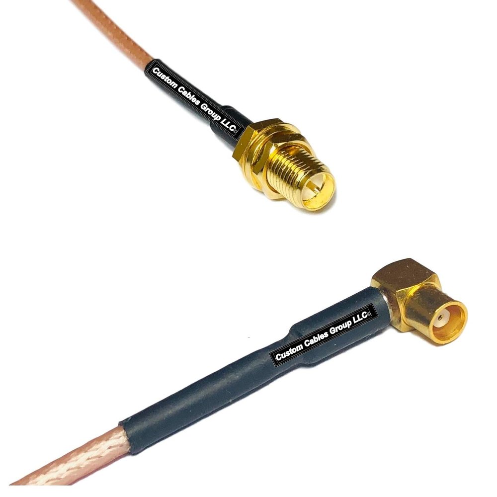 0.5 feet RG316 RP-SMA Female to MCX Female Angle RF Pigtail Coaxial Cable