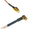 0.5 feet RG316 RP-SMA Female to MCX Female Angle RF Pigtail Coaxial Cable view 1
