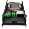19" 1RU Rack Mount, Steel, 24 Fiber SC/APC (Green) Adapters, 3 Meter SM Pigtails, 2x12f Splice Tray view 1