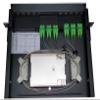 19" 1RU Rack Mount, Steel, 24 Fiber SC/APC (Green) Adapters, 3 Meter SM Pigtails, 2x12f Splice Tray view 2