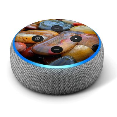 Electric Blue Glow Solid - Vinyl Decal Skin Compatible with Amazon Echo Dot 3rd Generation Alexa - Decorations for Your Smart Home Speakers, Great Accessories Gift for mom, dad, Birthday, Kids