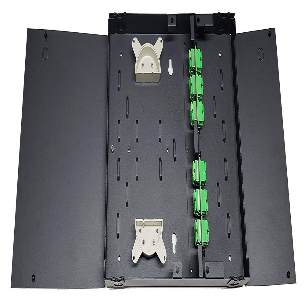 Dual Door Wall Mount, Steel, 24 Fiber SC/APC (Green) Adapters, Patch Only