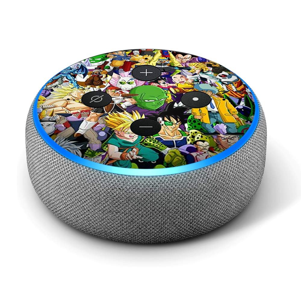 Anime Stickerslap - Vinyl Decal Skin Compatible with Amazon Echo Dot 3rd Generation Alexa - Decorations for Your Smart Home Speakers, Great Accessories Gift for mom, dad, Birthday, Kids