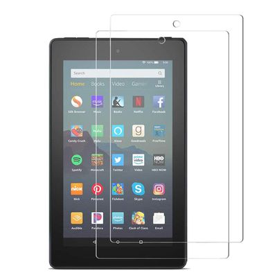 [2 Pack] TDA Fire 7 Glass Screen Protector (2019 Released, 9th Generation) Premium HD Tempered Glass Film for Amazon Fire 7 Tablet [Crystal Clear] [9H Hardness] [Bubble Free]