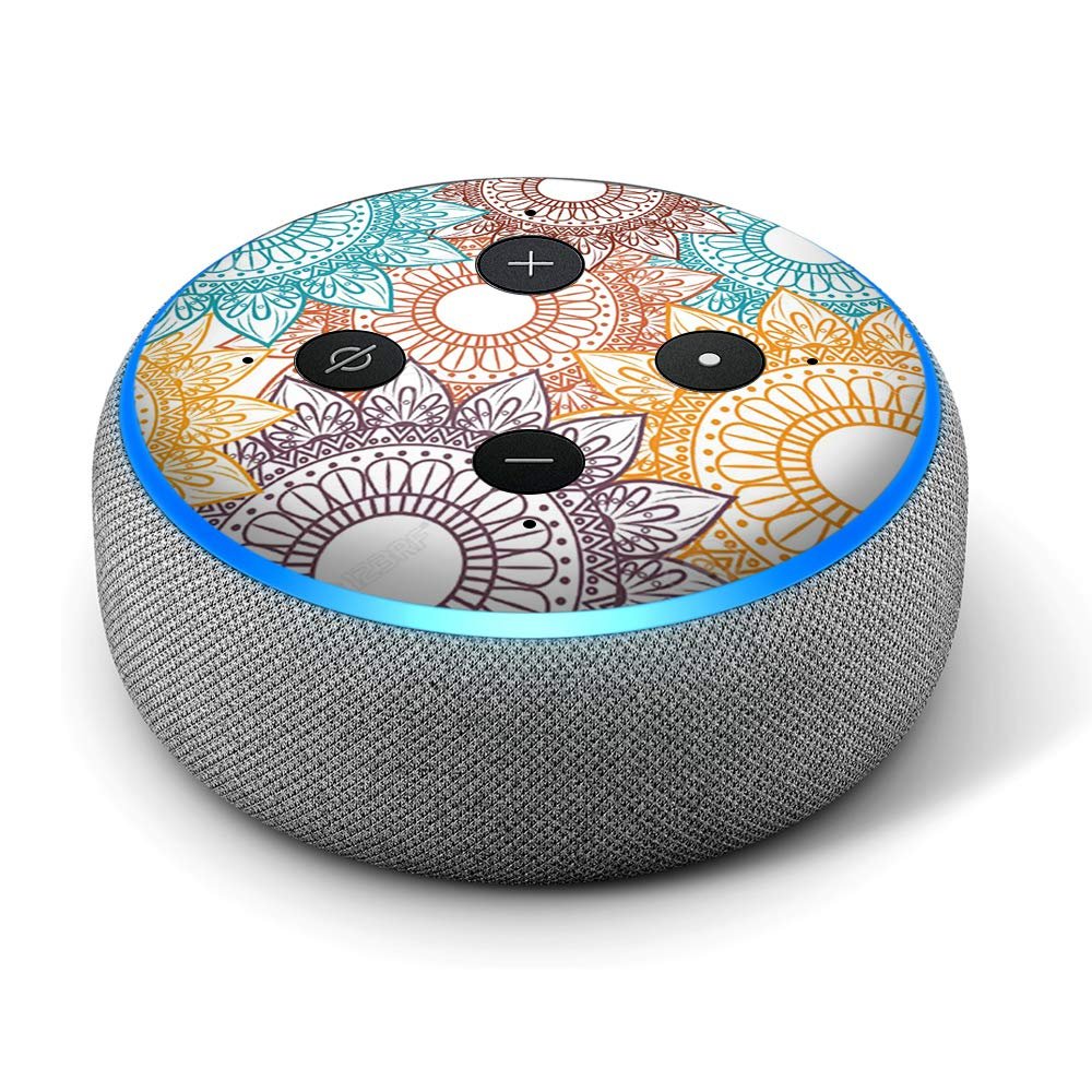 Bohemian 1 - Vinyl Decal Skin Compatible with Amazon Echo Dot 3rd Generation Alexa - Decorations for Your Smart Home Speakers, Great Accessories Gift for mom, dad, Birthday, Kids