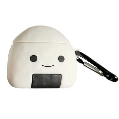 SGVAHY Cute Case for Airpods 1&2, Creative Sushi Rice Mini Case Kawaii Fun Cool Soft Silicone Skin with Keychain Wireless Charging Box Airpods 1 & 2 (Sushi Rice)