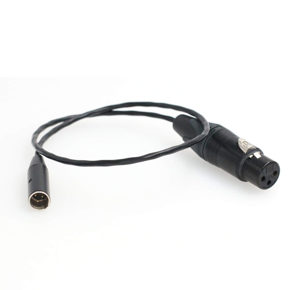 Eonvic Audio Cable 3 Pin Mini XLR Male to 3 Pin XLR Female for Blackmagic Pocket Cinema BMPCC 4K Camera Video Assist 4K Sharp 8K