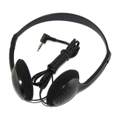 EXMAX HWE-05 Wired Over Ear Headphone Airplane Disposable Stereo Headsets Earbuds Adjustable Earphone with 3.5mm Plug for Tablets Computers MP3 FM Radio Receiver