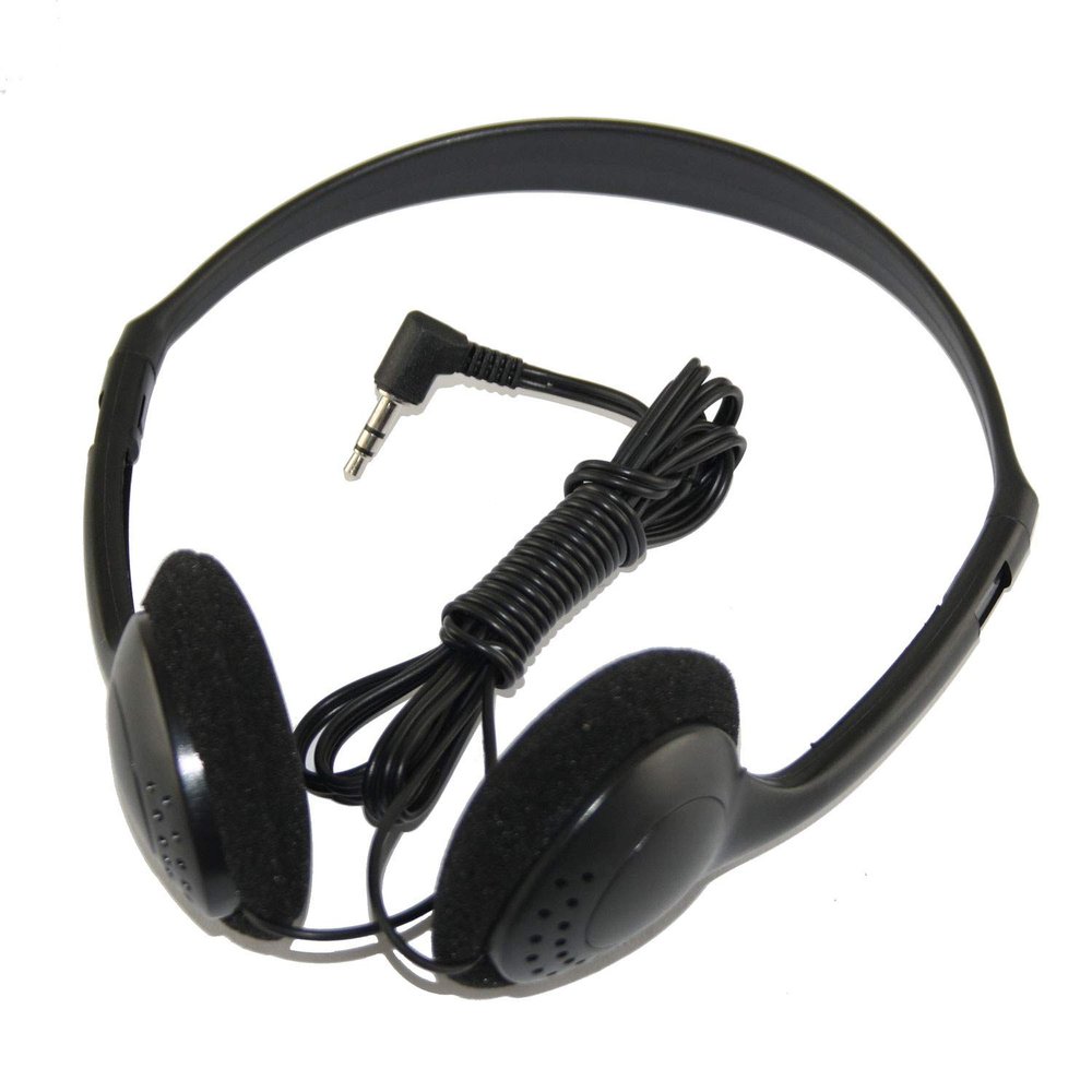EXMAX HWE-05 Wired Over Ear Headphone Airplane Disposable Stereo Headsets Earbuds Adjustable Earphone with 3.5mm Plug for Tablets Computers MP3 FM Radio Receiver