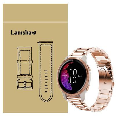 200Pcs Compatible for Garmin Venu Bands, Buleshaw Stainless Steel Metal Replacement Straps Compatible for Garmin Venu GPS Smartwatch (Rose Gold)