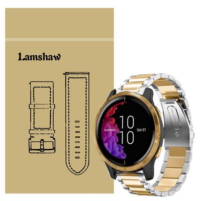 200Pcs Compatible for Garmin Venu Bands, Buleshaw Stainless Steel Metal Replacement Straps Compatible for Garmin Venu GPS Smartwatch (Silver-Gold)