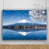 DORCEV 9x6ft Background for Winter Japan Scenery Photography Backdrop Mount Fuji Winter Snow Countryside Landscape Asian Travel Themed Birthday Party Wedding Portrait Photo Studio Props view 3