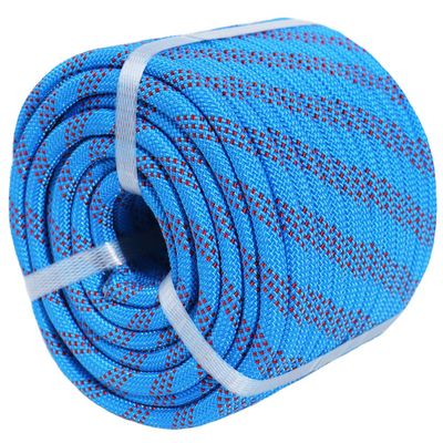 YUZENET Braided Polyester Arborist Rope (3/8 inch X 100 feet) High Strength Bull Rope for Tree Work Truck Securing Camping Swing, Blue/Red
