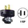 Leviton 010-48646-02e 15a 125v Black Non-Grounding Replacement Plug view 3
