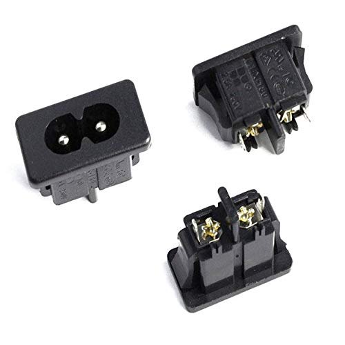 100Pcs Black Male Plug IEC320 C8 Power Socket Connector AC 250V 2.5A 2Pin