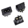 100Pcs Black Male Plug IEC320 C8 Power Socket Connector AC 250V 2.5A 2Pin view 1