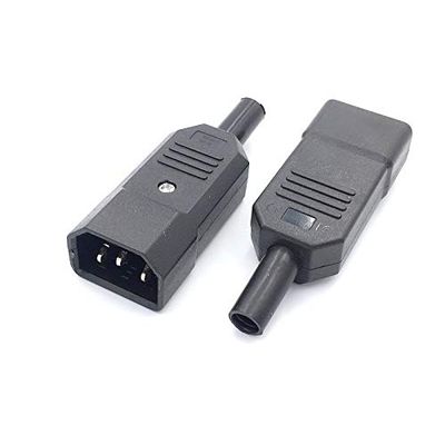 10pcs/lot 3 Terminals IEC 320 C14 Adapter 8mm AC 250V 10A Male Plug Fit for UPS Lighting Equipment Power Devices