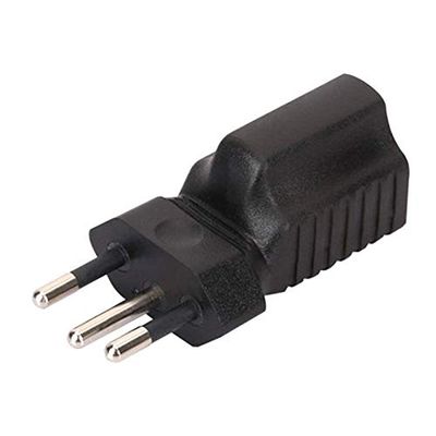 Brazil to USA AC Adapter Brazil 3Pin Male to Nema 5-15R AC Converter Brazil Male to 5-15R Female Adapter for Traveling