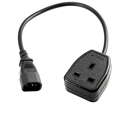 0.3m UK Power Adaptor Cord IEC C14 Male Plug to UK 3Pin Female Socket Power Adapter Cable for PDU UPS 13A 1 pcs