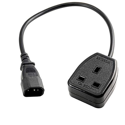 0.3m UK Power Adaptor Cord IEC C14 Male Plug to UK 3Pin Female Socket Power Adapter Cable for PDU UPS 13A 1 pcs