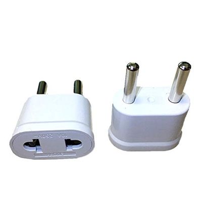 2pcs US USA to EU Euro Europe Travel Power Plug Adapter Charger Converter for USA Converter White