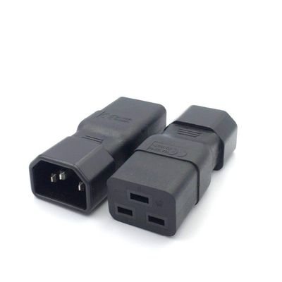 Standart IEC320 C14 Male to C19 Female UPS PDU APC Server Power Extension Adaptor Plug Convert Socket Black Copper New