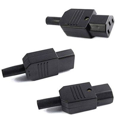 10pcs/lot IEC C13 Female Plug Power Adapter Rewirable Connector Black AC 250V 10A