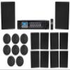 Rockville 6-Zone Amp+8 6" Black Ceiling+10 Wall Restaurant/Bar/Cafe Speakers view 1