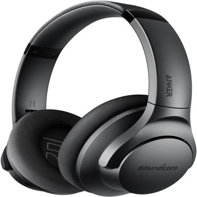 Soundcore Life Q20 Hybrid Active Noise Cancelling Wireless Bluetooth Headphones Over Ear with 40H Playtime, Hi-Res Audio, Deep Bass, Memory Foam Ear Cups and Headband (Renewed)