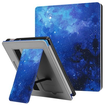 CaseBot Stand Case for Kindle Oasis (10th/9th Generation, 2019/2017 Release) - Premium PU Leather Sleeve Cover with Card Slot and Hand Strap, Starry Sky