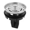 Yosoo Water Plug Waste Disposer Multi-Function Dispenser Garbage Filter Sink Strainer, Black, ABS, Stainless Steel, Finish view 2