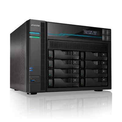 Asustor Lockerstor 8 AS6508T 8 Bay NAS - Network Storage Enclosure, Quad Core 2.1GHz CPU, 8GB RAM DDR4, M.2 NVMe SSD