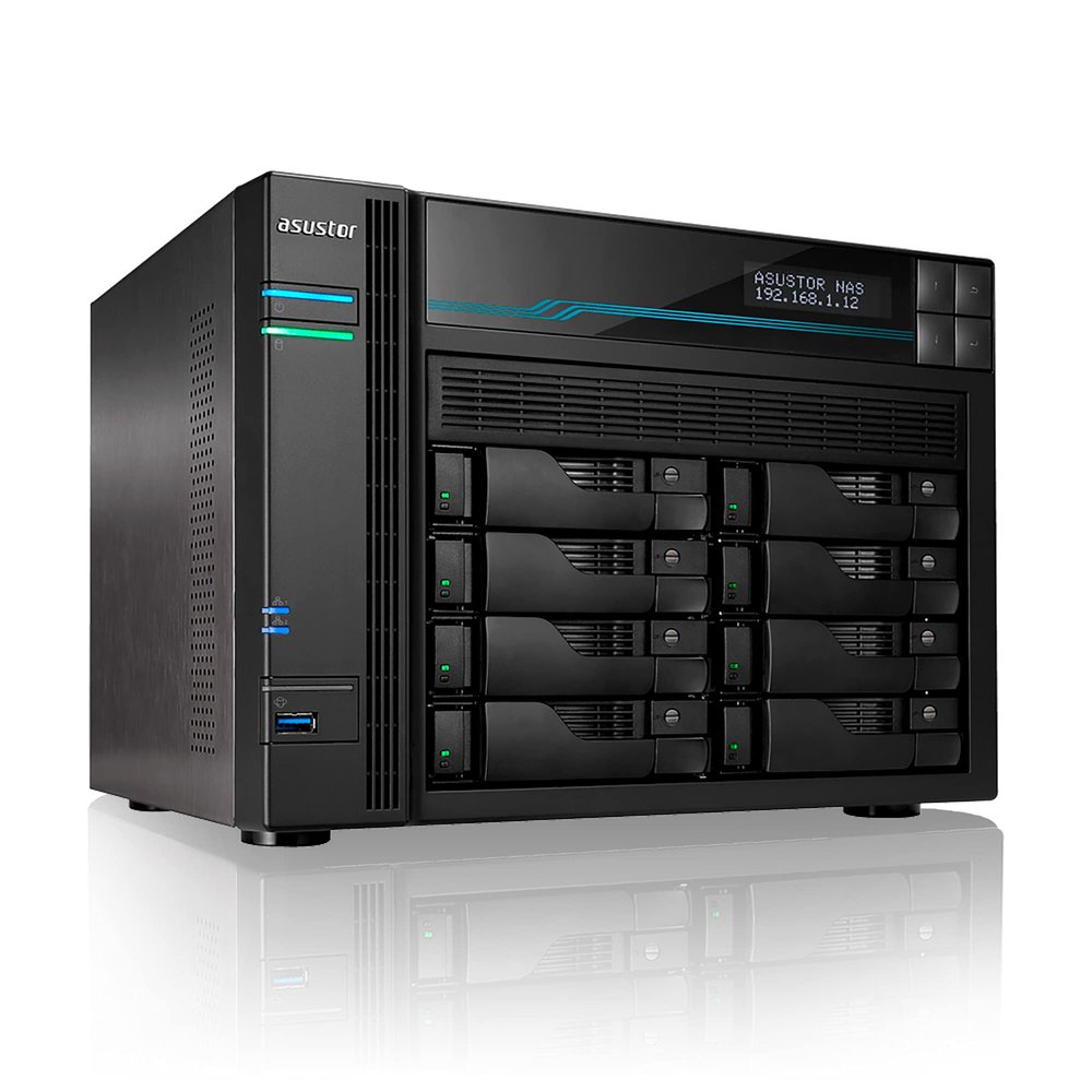 Asustor Lockerstor 8 AS6508T 8 Bay NAS - Network Storage Enclosure, Quad Core 2.1GHz CPU, 8GB RAM DDR4, M.2 NVMe SSD