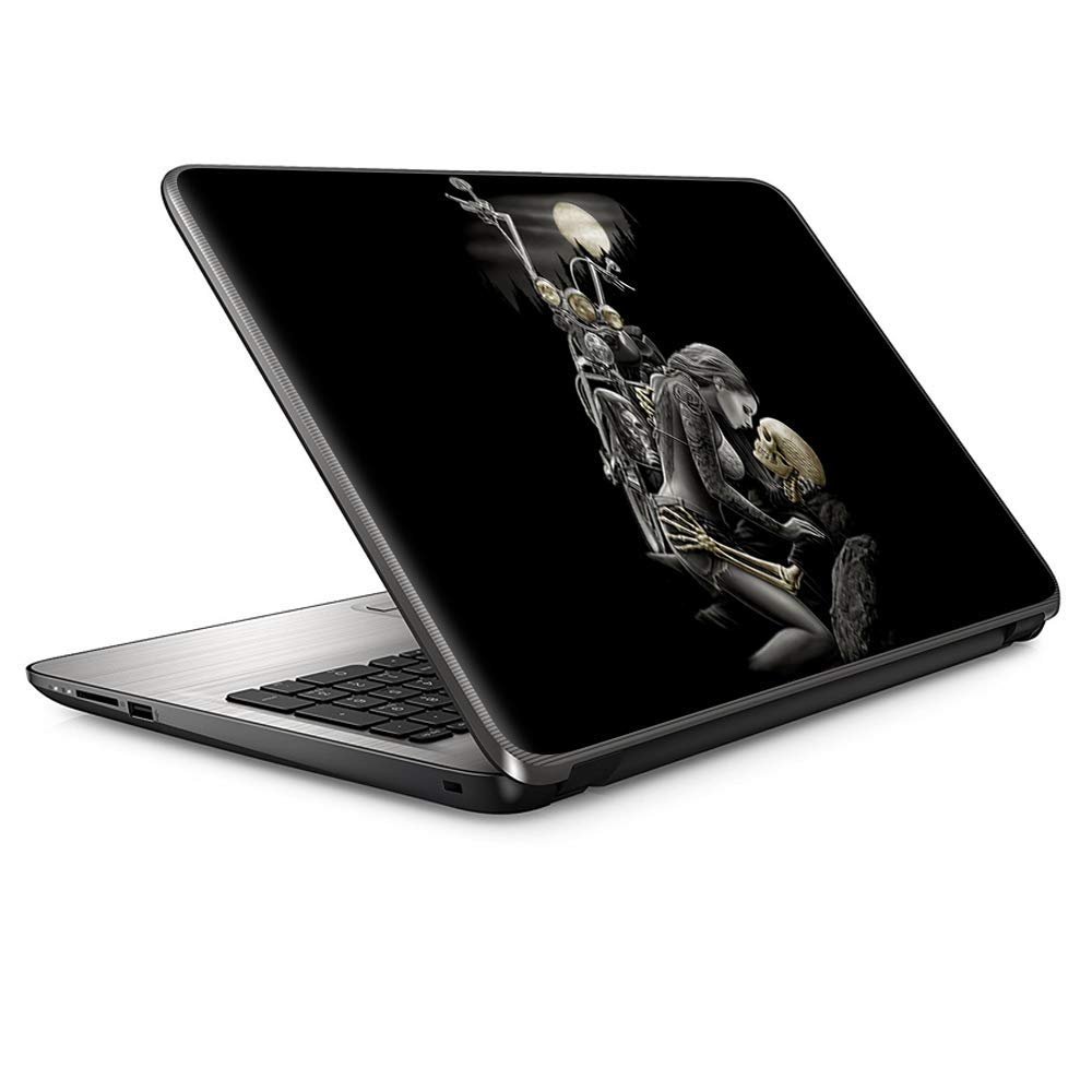 13 inch Universal Laptop Notebook Skin Vinyl Sticker Cover Decal Fits 13 Inch HP Lenovo Apple Mac Dell Compaq Acer - Biker Skeleton Full Moon Tattoo
