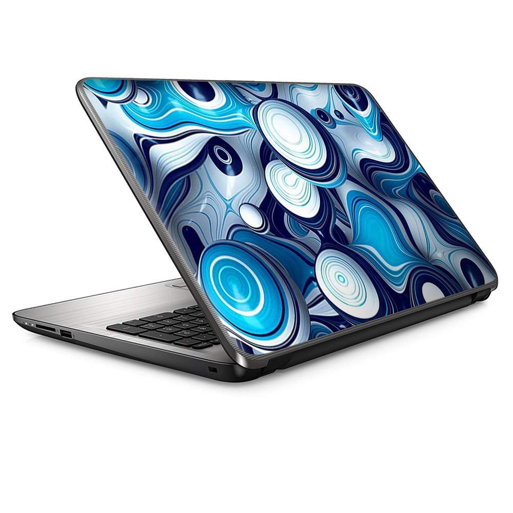 13 inch Universal Laptop Notebook Skin Vinyl Sticker Cover Decal Fits 13 Inch HP Lenovo Apple Mac Dell Compaq Acer - Mixed Blue Bubbles Glass