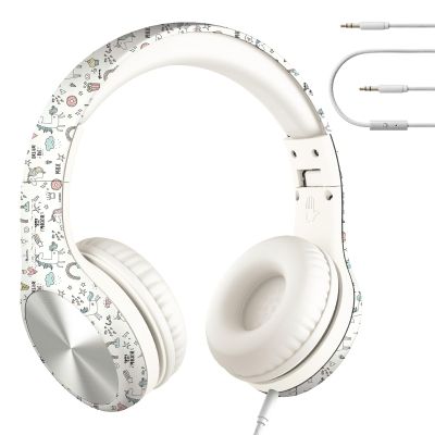 LilGadgets Connect+ Pro Wired Kids Headphones for School with Microphone, Volume Limiting Over-Ear Headset with Cord, SharePort Technology & SoftTouch Padding, Unicorn