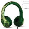 LilGadgets Connect+ Pro Wired Kids Headphones for School with Microphone, Volume Limiting Over-Ear Headset with Cord, SharePort Technology & SoftTouch Padding, Green Digital Camo view 1