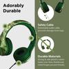 LilGadgets Connect+ Pro Wired Kids Headphones for School with Microphone, Volume Limiting Over-Ear Headset with Cord, SharePort Technology & SoftTouch Padding, Green Digital Camo view 3