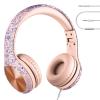 LilGadgets Connect+ Pro Wired Kids Headphones for School with Microphone, Volume Limiting Over-Ear Headset with Cord, SharePort Technology & SoftTouch Padding, Girl Power view 1