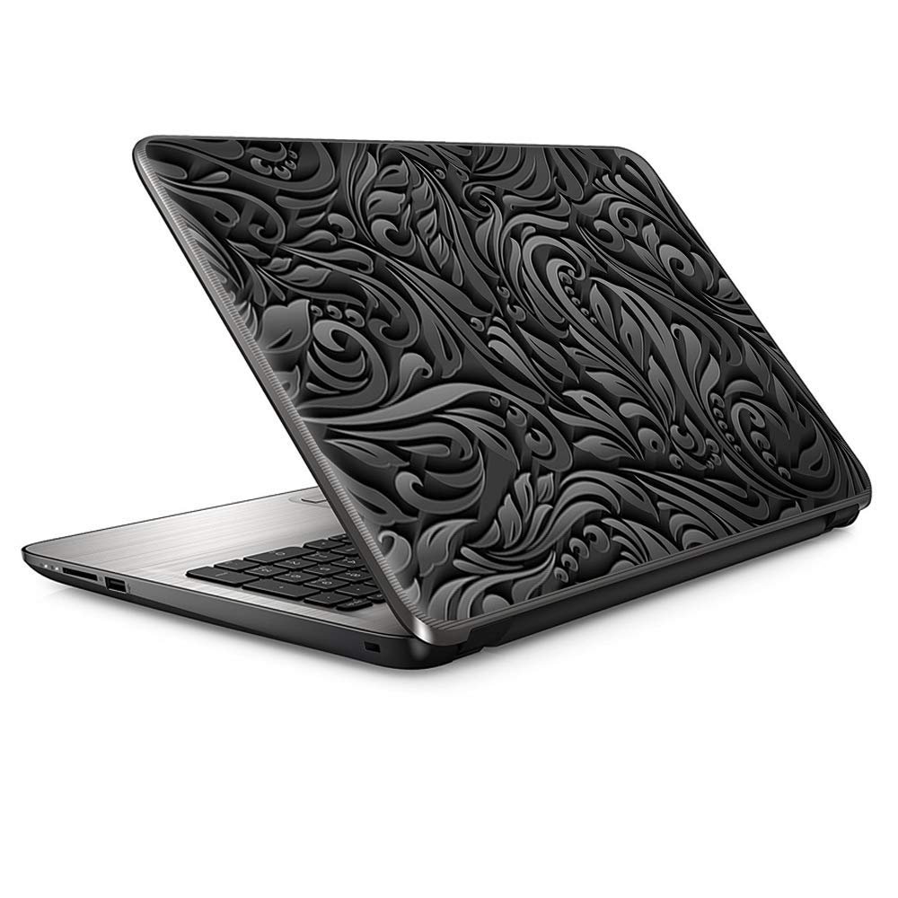 13 inch Universal Laptop Notebook Skin Vinyl Sticker Cover Decal Fits 13 Inch HP Lenovo Apple Mac Dell Compaq Acer - Black Flowers Floral Pattern