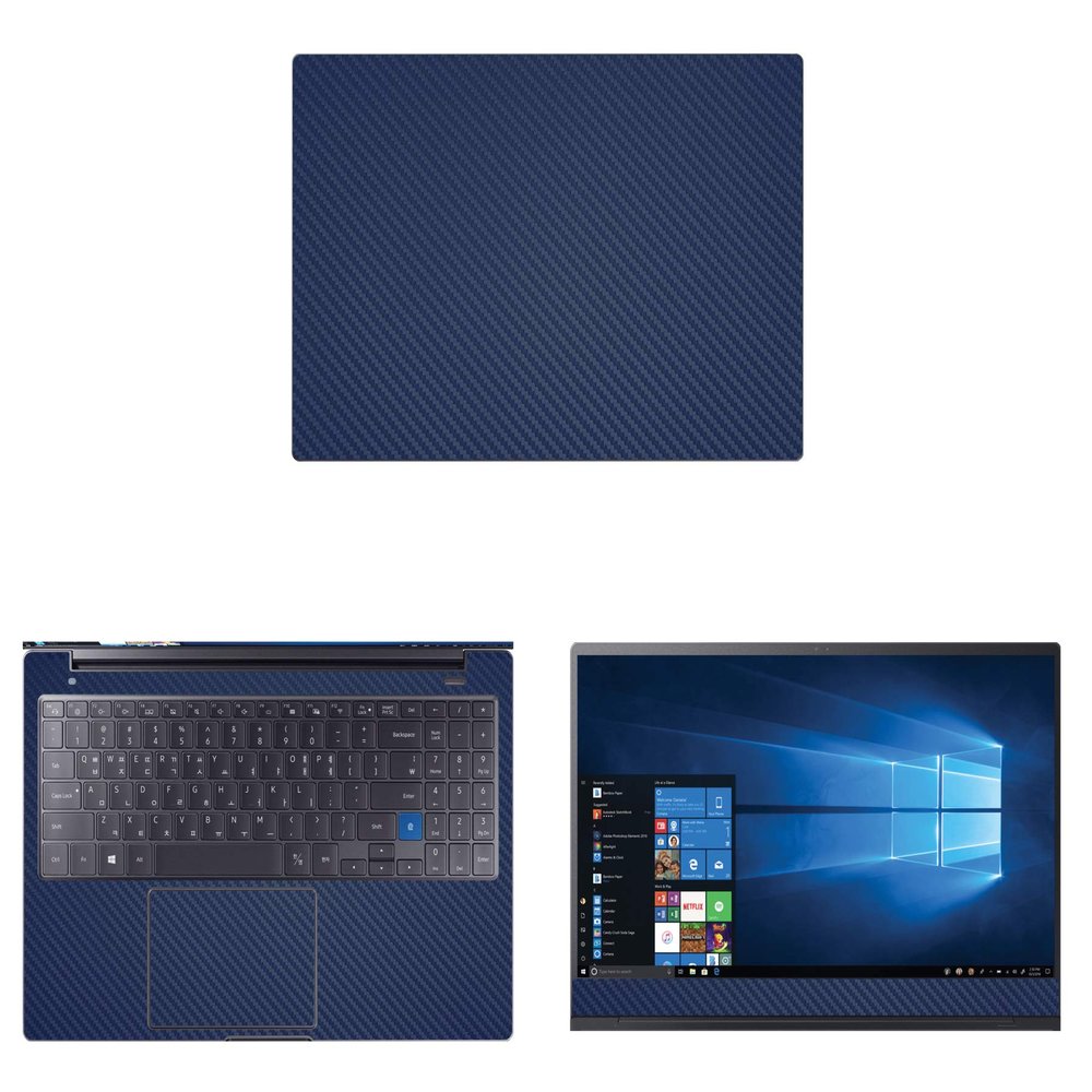 Decalrus - Protective Decal for Samsung Notebook 7 Force NP760XBE (15.6" Screen) Laptop Blue Carbon Fiber Skin case Cover wrap CFsamsungNtbk7force_NP760xbeBlue