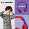 LilGadgets Connect+ Style On-Ear Kids Headphones with Microphone - SharePort Technology, SoftTouch Padding, Detachable Cable, Noise Reduction, Durable & Adjustable - Blue/Red Headphones for Kids view 2