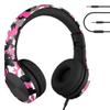 LilGadgets Connect+ Pro Wired Kids Headphones for School with Microphone, Volume Limiting Over-Ear Headset with Cord, SharePort Technology & SoftTouch Padding, Pink Camo view 1